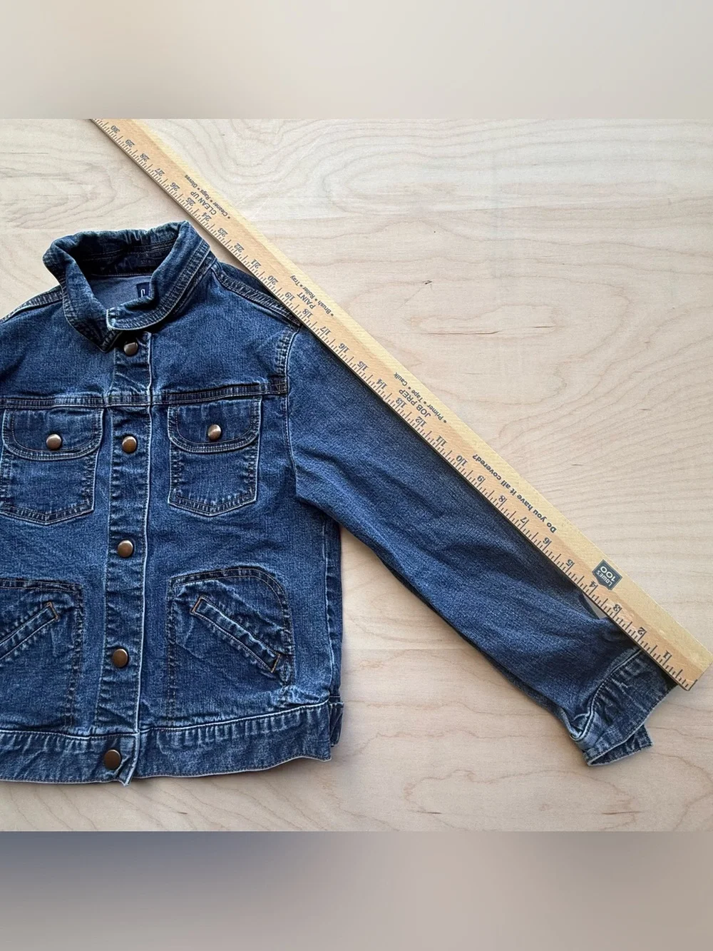 Gap Kids Dark Wash Cotton Denim Jean Button Down Long Sleeve Jacket size L (10)